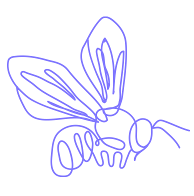 illustration-of-a-bee-flying-towards-a-contact-button-on-the-page-symbolizing-attraction-of-customer-to-contact-the-studio