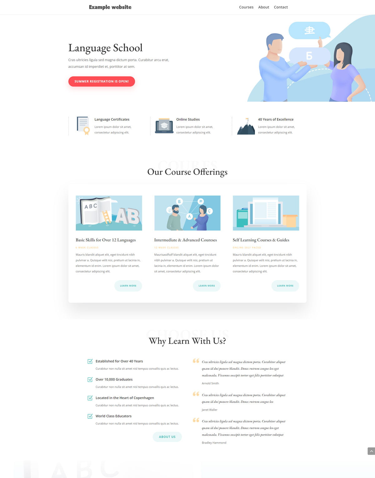 design of Language-school-website-example